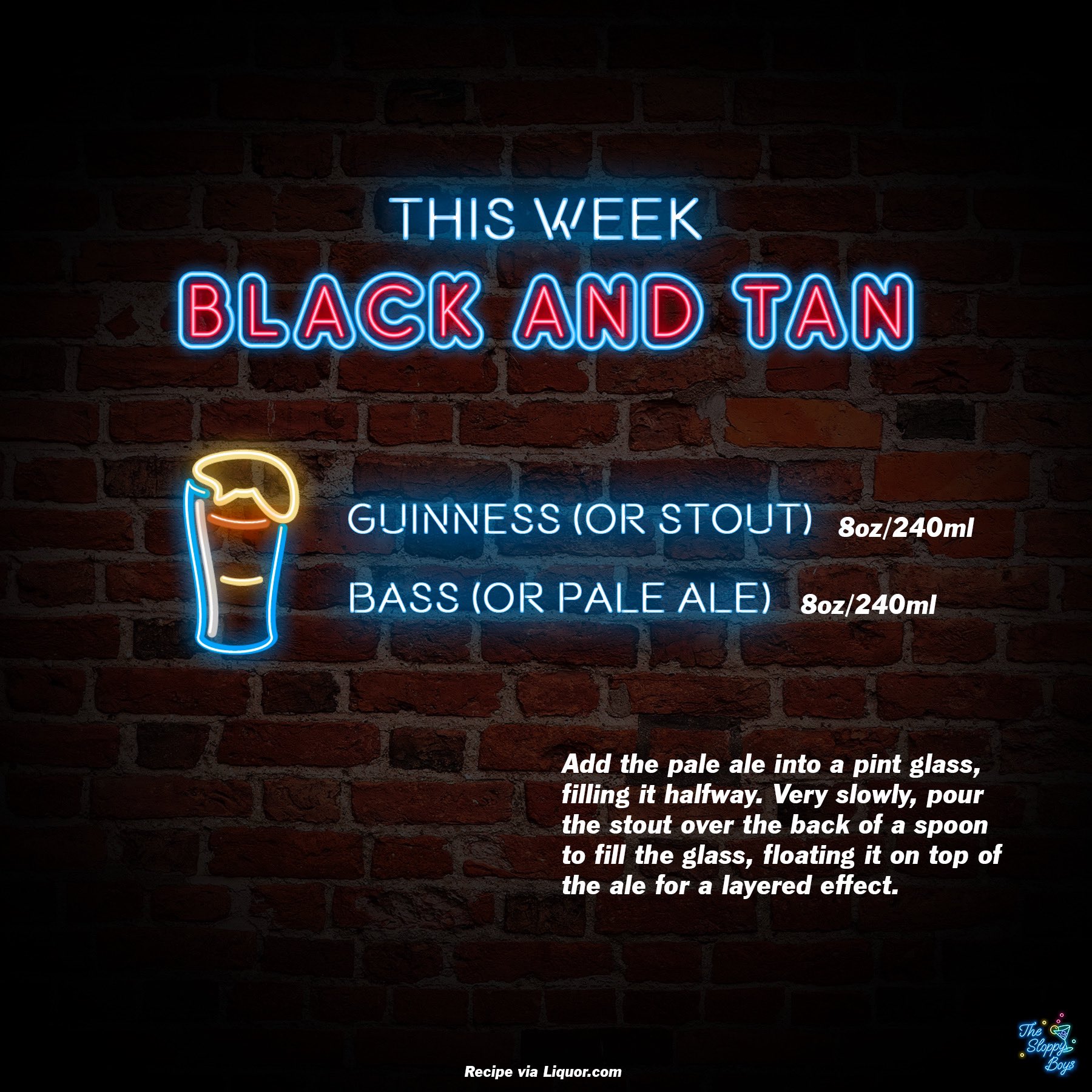 Black and Tan cocktail
