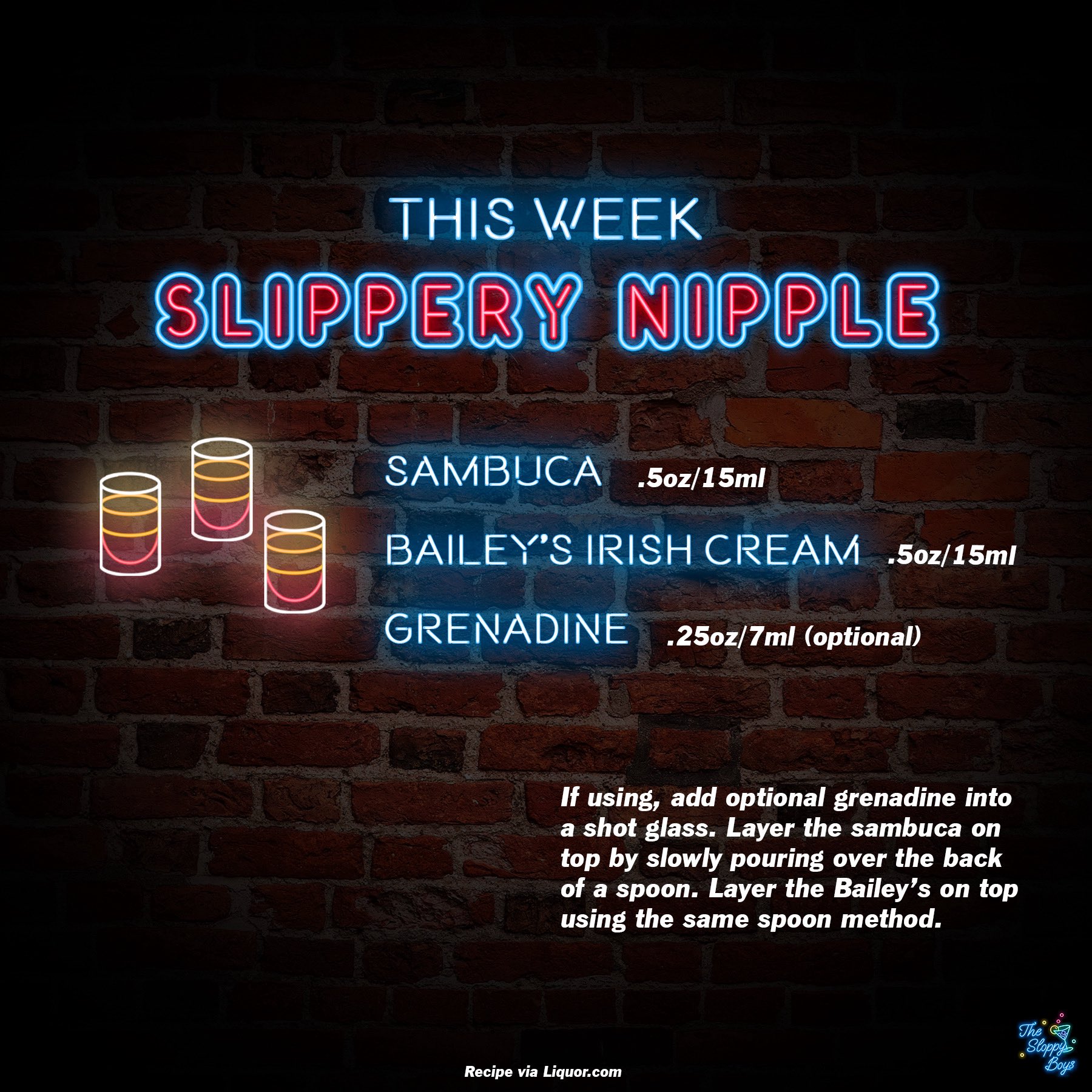 Slippery Nipple cocktail