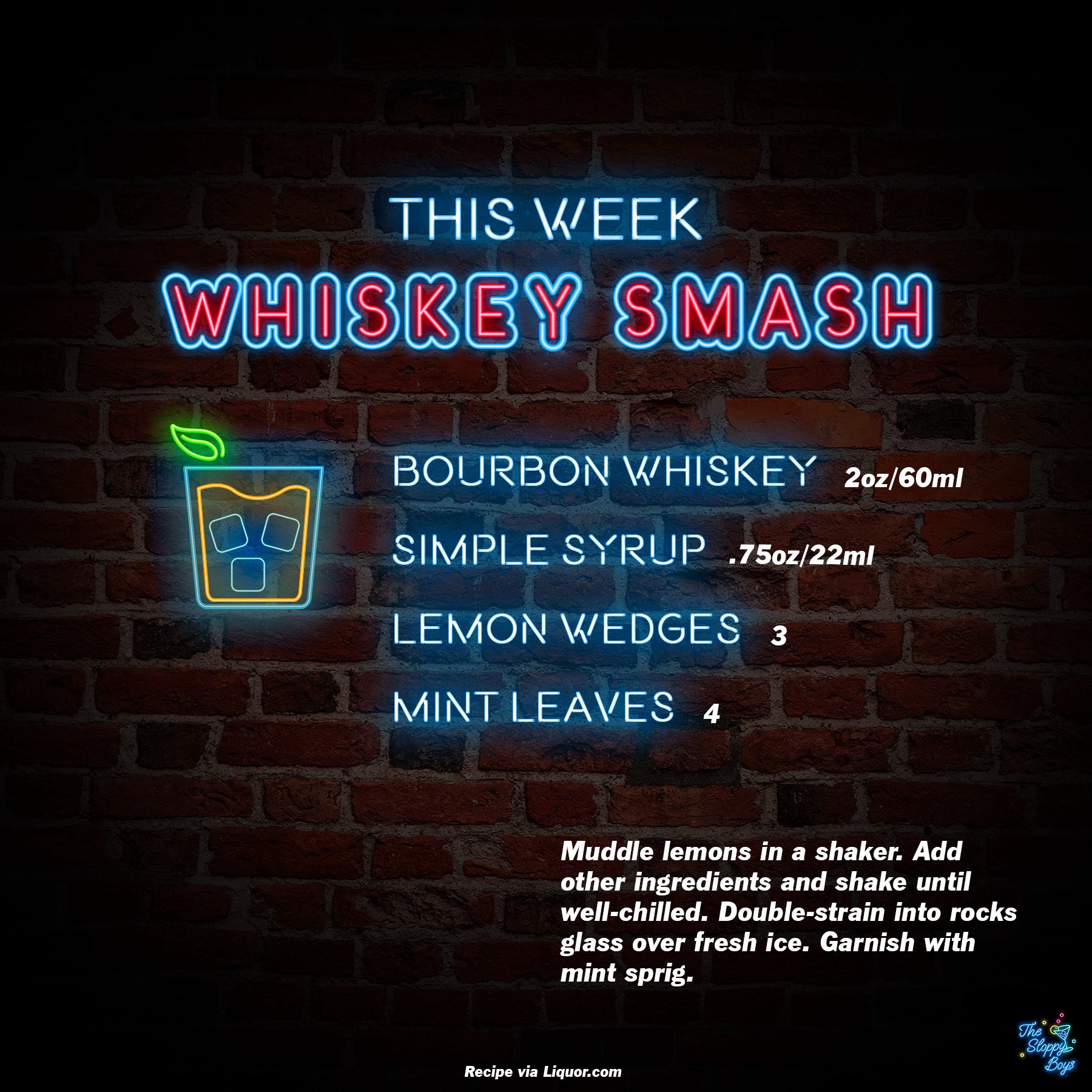 Whiskey Smash cocktail